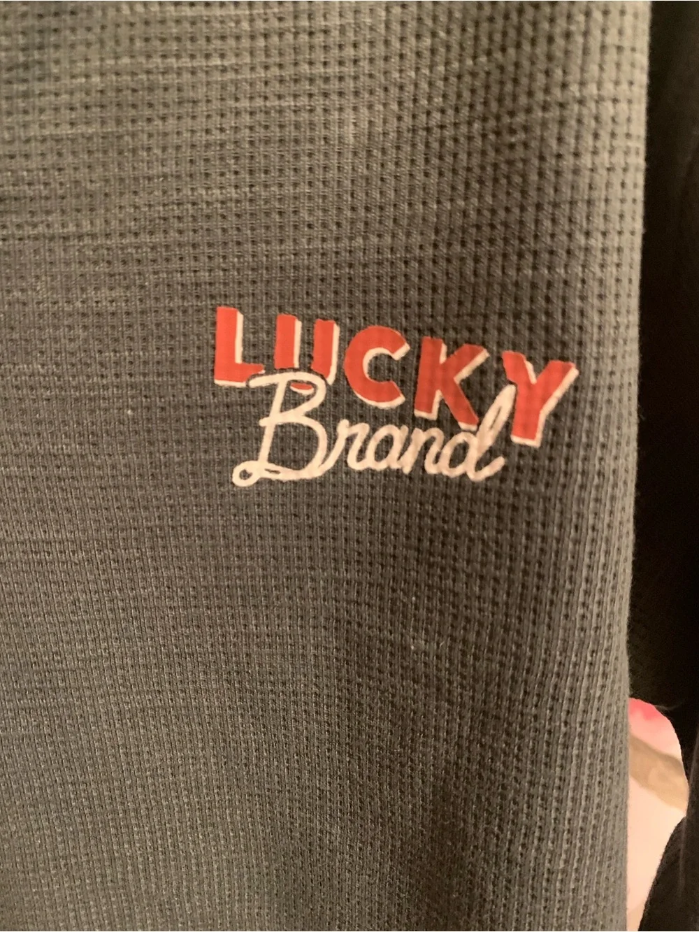 Lucky Brand Kids Long-Sleeve Henley Top in Teal Green with Logo